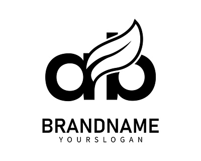 Letter ab leaf logo design template company logo