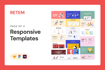 RETEM – Responsive Templates adaptive landing page responsive sketch template web