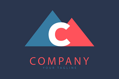 Letter C logo mountain design template brand logo