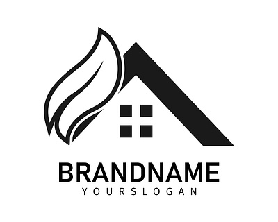 Leaf home logo design template ideas