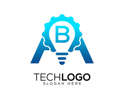 technology gradian color letter b logo colorful template