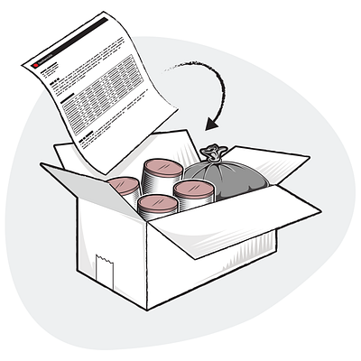 Packing Instructions box illustration instructions line drawing packing shipping