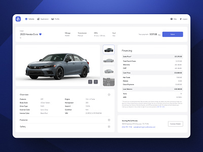 Car Customer Portal app application car design ui ux vehicle web app