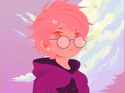 Clouds animation character design digital drawing ghibli graphic design illustration