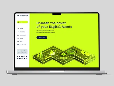 Meta Pool - Brand and UI revamp for DeFi branding defi design system logo product design strategy ui design ux design web3