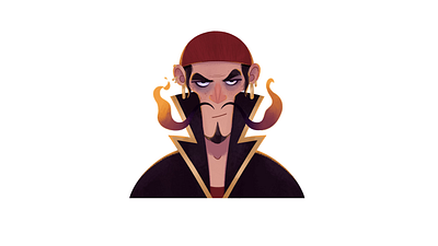 Different kind of pirate🔥 2d character concept design digital drawing fbf fire gif gold illustration man mustache pen pirate