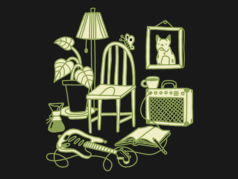 living room still life amp badge book cafe chair chemex coffee guitar life living logo monstera roasters room still stove top tshirt