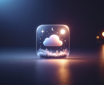 Dream Cloud App Icon ☁️ app art design forecast glass graphic design icon ui weather