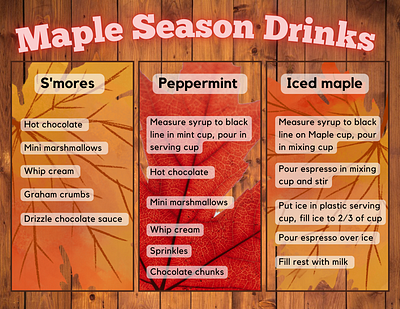 Maple Drinks Poster branding design graphic design illustration vector