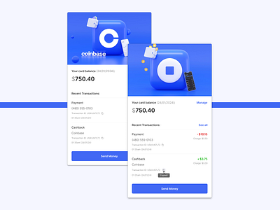 Sleek Simplicity: Digital Wallet Transaction UI Card streamlinedexperience