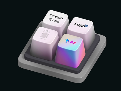 One Click Design Keyboard 3d ai animation app clicks daretoshare24 funny keyboard product design saas spline ui ux wireframes