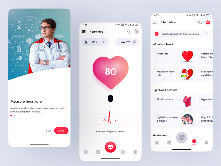 Heart Rate Checker by Anjum Ayoub on Dribbble