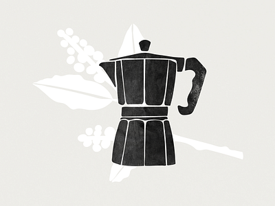 Mokapot Coffee Illustration branding coffee graphic design midcentury mokapot texture vintage