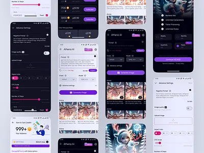 Athena AI ai app artificial intelligence midjourney minimal mobile ui uiux ux
