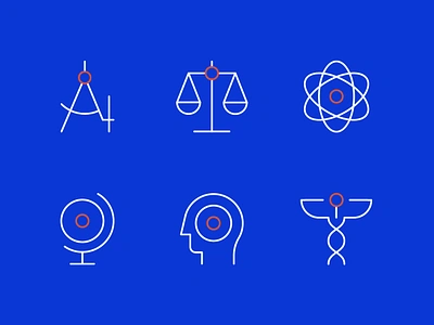 University of Wollongong - Icons atom brand branding degree design geometric graphic design grid icon iconography line maths medical pictogram psycology science study ui university vector