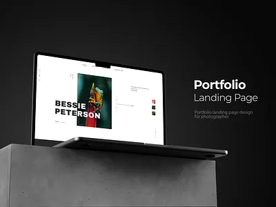 Portfolio Landing Page clean ui dark mode dark theme homepage landing page light mode macbook personal website photographer photography portfolio portfolio landing page portfolio website slider testimonial ui ux design web web design white ui