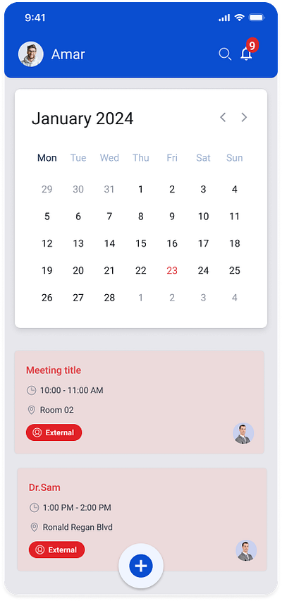 calendar app by Vani on Dribbble
