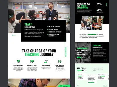 City Teaching Alliance :: Program Page black and white education green black icons layout non profit organization program school stats teachers ui ux