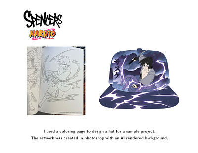 Sasuke Hat accessory ai apparel coloring graphic design hat licensed naruto render sasuke