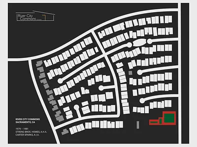 River City Commons MCM neighborhood map adobe illustrator custom map illustration logo logo design mcm mid century mid century modern minimalist monochrome neighborhood poster design vector vector art vector illustration