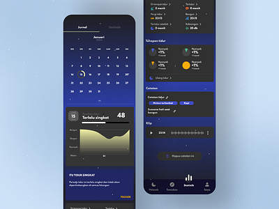 Journal - Sleep Tracker - Daily UI 029 agency app design graphicdesign internship join logo ooportunities ui uiux website