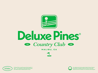 DELUXE PINES 80s 90s apparel beach branding california club coast deluxe embroidery flag golf icon logomark retro sport streetwear typography vintage