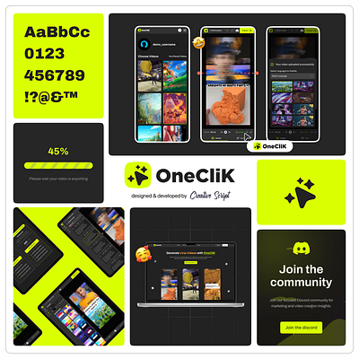 OneClik : TikTok AI reel generator ai chat click creative gpt magic one tiktok ui ux