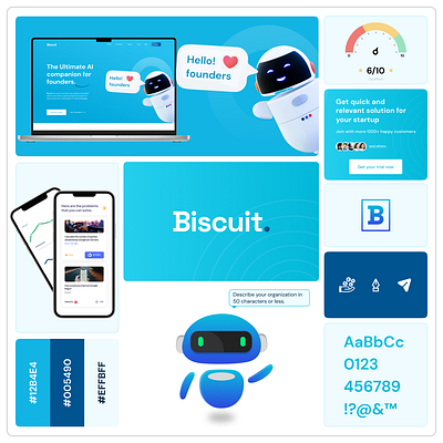 Biscuit : the ultimate AI companion for founders ai bot branding cafe chat companion creative design gpt illustration ui ux