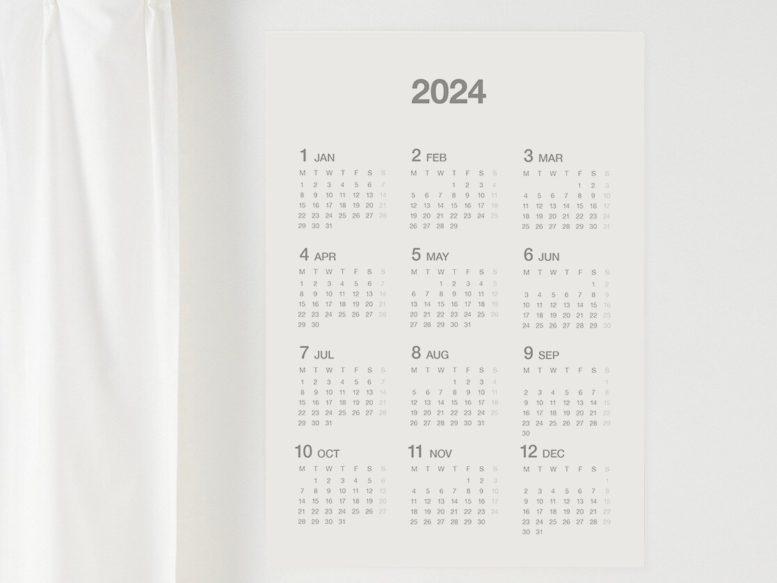 Muji Inspired Poster 2024 Calendar by Anna Nguyen on Dribbble