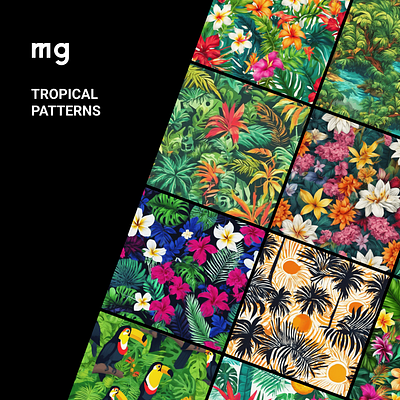 Tropical Patterns abstract ai design generative geometric illustration moregraphics pattern tropical ui