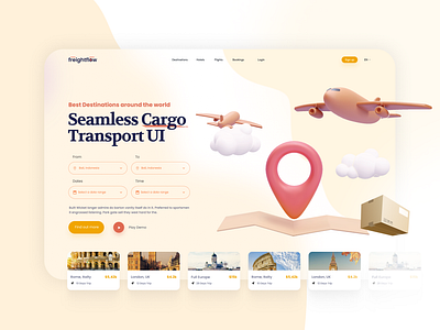 FreightFlow: Seamless Cargo Transport Experience UI airplanes cargo delivery freight search transport ui user experience user interface web design web site
