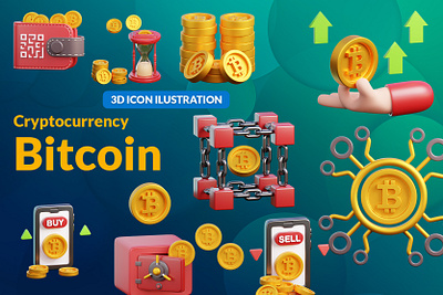 Cryptocurrency of Bitcoin 3d 3d icon 3dart bitcoin branding cryptocurrency design graphic design illustration logo ui vector