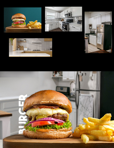 Burger and Fries adobe food design graphic design photo editing photo manipulation photoshop