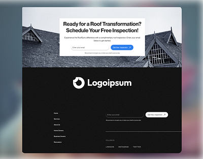 Roof sync design figma footer roofing roofing contractor ui ui design web web design