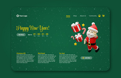 Merry Christmas & Happy New Year UI Design 2023 3d animation branding graphic design logo motion graphics ui