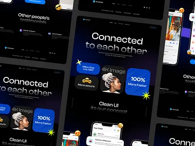 Connected - Landing Page Company branding design graphic design landingpage ui uiux ux website