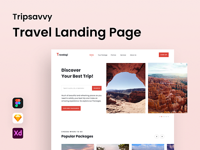 Tripsavvy - Travel Landing Page destination holiday landing page tour tourism traveling trip website