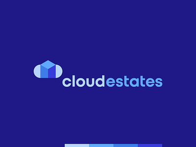 CloudEstates, real estate cloud services provider logo design agents brokers building cloud commercial csp data analytics insights logo logo design marketing property management real estate realtors saas sales security services provider solutions tools