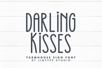 Darling Kisses - Tall and Skinny Font Farmhouse farmhouse design farmhouse font tall and skinny font