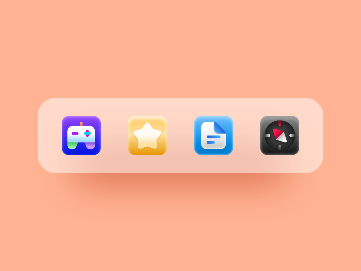Example of Skeuomorphism Icon Set