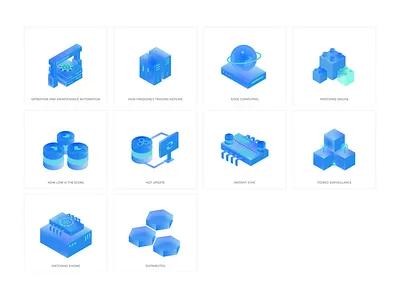 2.5D illustration Server-related 2.5d 3d icon illustration server related