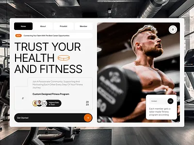 Fitness Website - Evocreo design fitness fitness coach gym health hero section member sport ui user interface ux web design website workout yoga