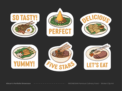 Alkusr - Indonesian Famous Food Sticker Clipart Illustration art asia branding city clipart culinary culture design famous food graphic design illustration indo indonesian logo sticker ui