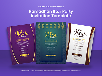 Alkusr - Ramadhan Iftar Party invitation Graphic template art asia branding city culture design graphic graphic design illustration invitation logo ramadhan template ui