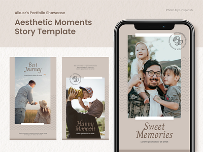 Alkusr - Retro Aesthetic Moment Story Instagram Template aesthetic art asia branding calm city culture design femimism graphic illustration instagram memories momment photo post retro story template vintage