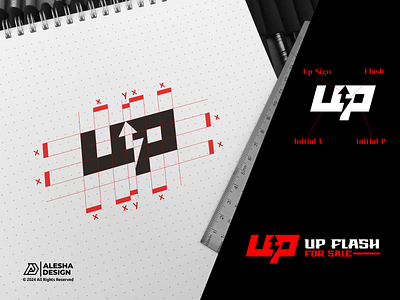 Up Flash Logo Design abstract arrows brand branding design finance flash initial light logo mark minimal profit simple smart stairs success symbol thunder up