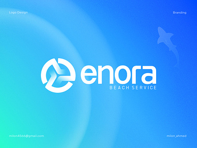 Enora Logo (Beach Service) abstract e logo beach logo brand brand identity branding creative logo e logo identity letter e logo logo design logomark logotype modern logo