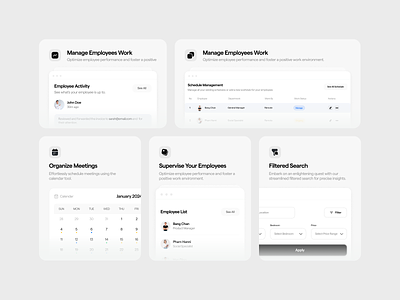 Bento - Management Work bento bento grid calender card clean component data design manage management management work minimalist saas search task task management ui uiux ux work