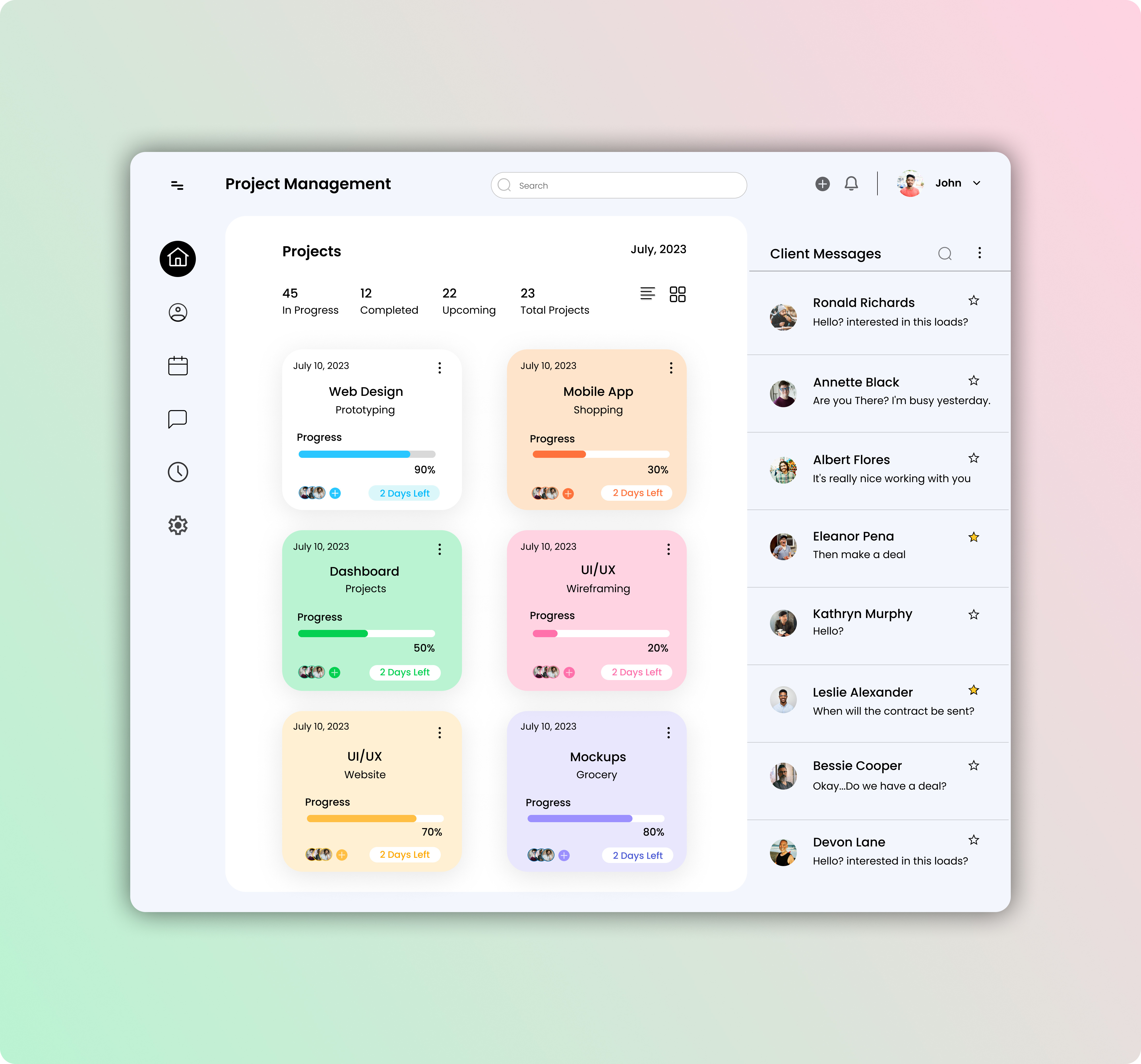 Project Management Dashboard dashboard design figma graphic project management ui ui design ui ux design visual design web design website design website designing