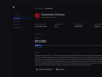 Pantera App pt.2 chart clean dark dark theme dark ui design details finance graph interface menu minimal navigation product design saas settings ui ui design ux ux design